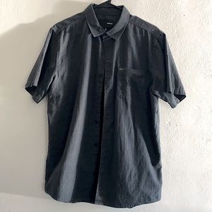 Hurley Button Down Collared Shirt - Dark Gray - L
